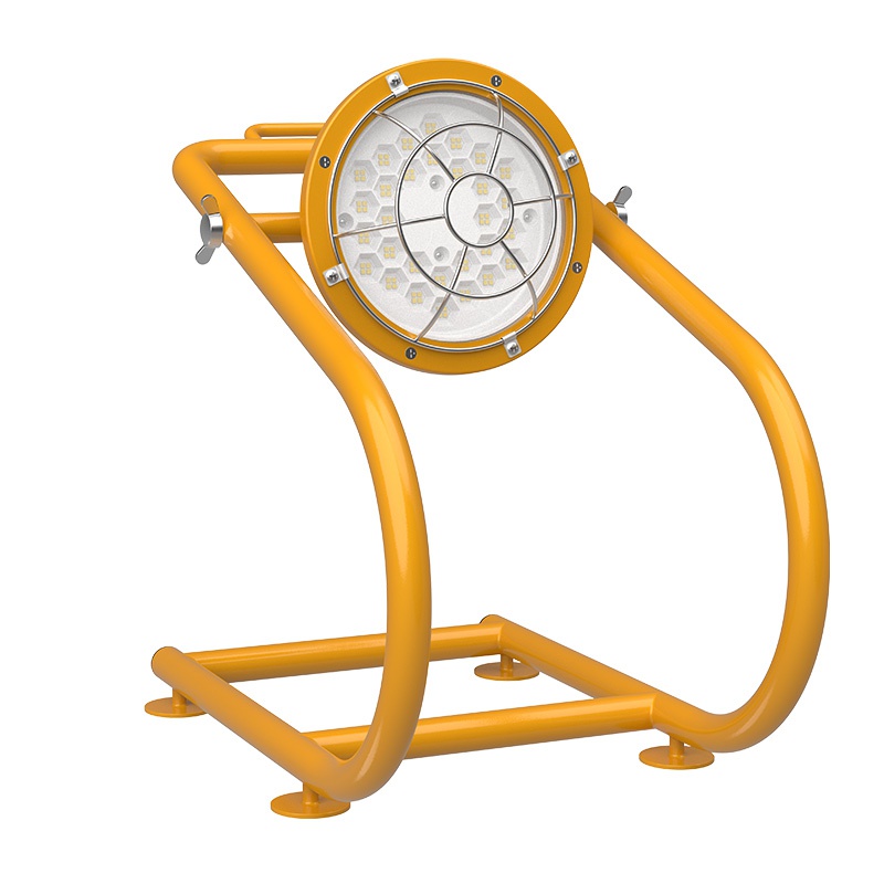 U-shaped Bracket Round Light Yellow Temporary Work Lights