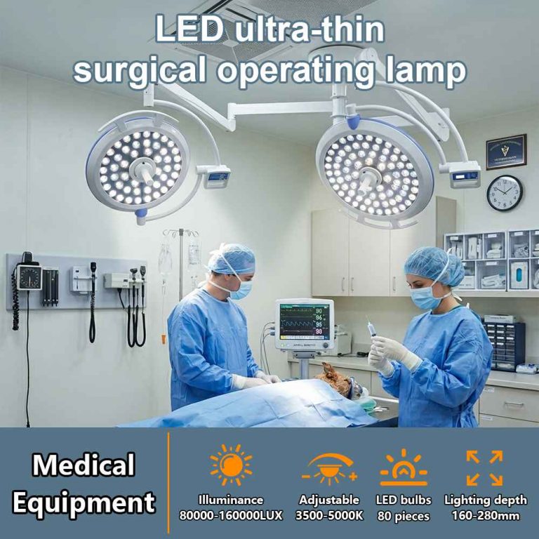 Operating Light Advanced Dual-Head 400W Surgical Lamp Shadowless Ceiling Mounted Operating Light ...