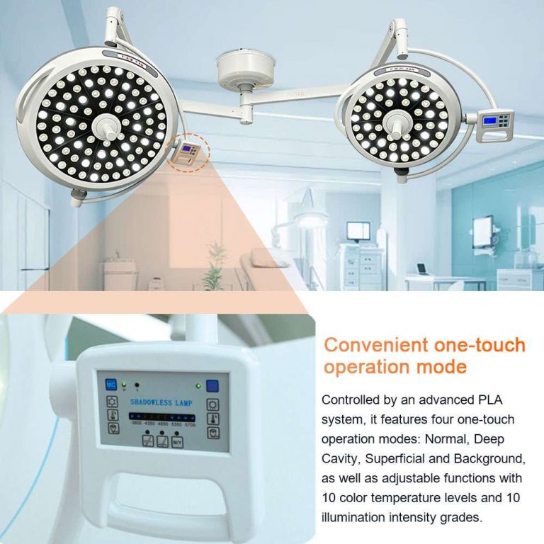 150W CE Certified LED Surgery Light Dual-Head Ceiling Mounted Surgical ...